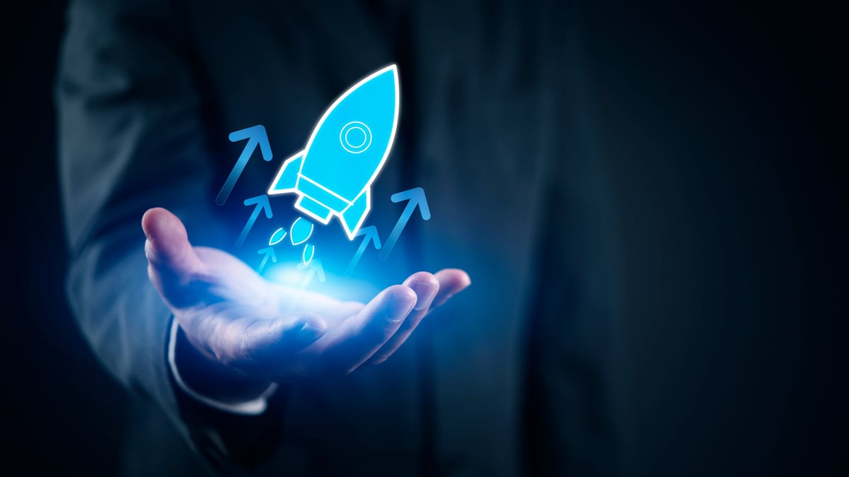 A glowing upward-trending growth graphic symbolizing fast cross-border business expansion